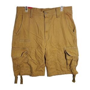 Jordan Craig Dress Casual Shorts 32 Khaki Brown Denim Cargo Pants